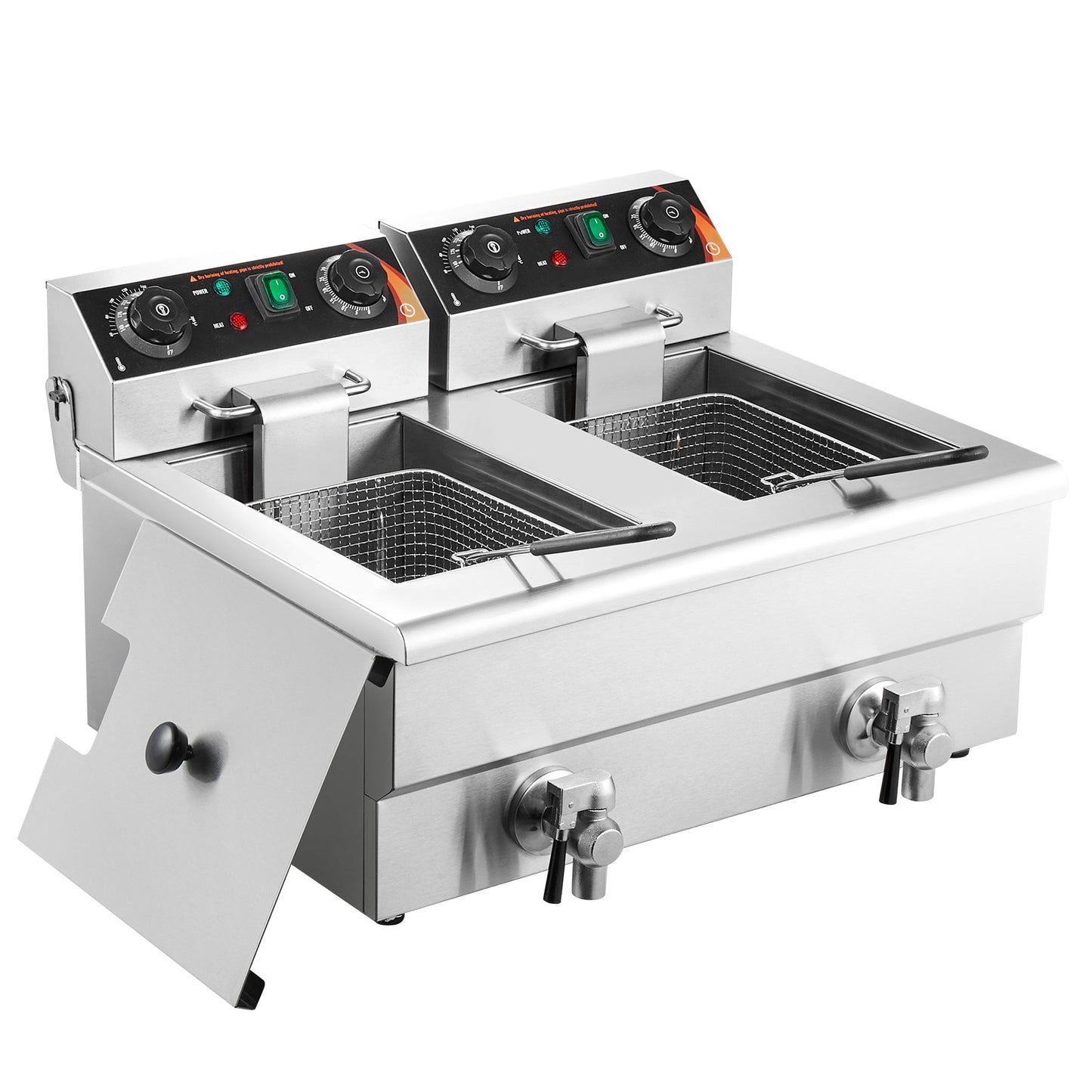 SucceBuy Electric Deep Fryer With Dual Removable Tanks