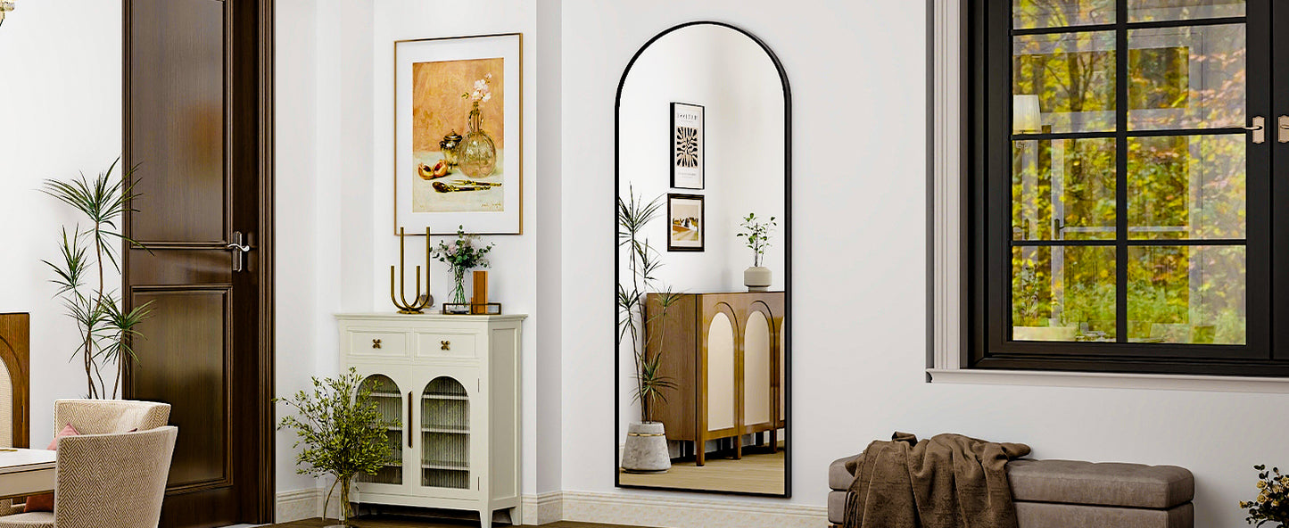 HARRITPURE Aluminum Frame Floor Mirror Modern Minimalist Living Room