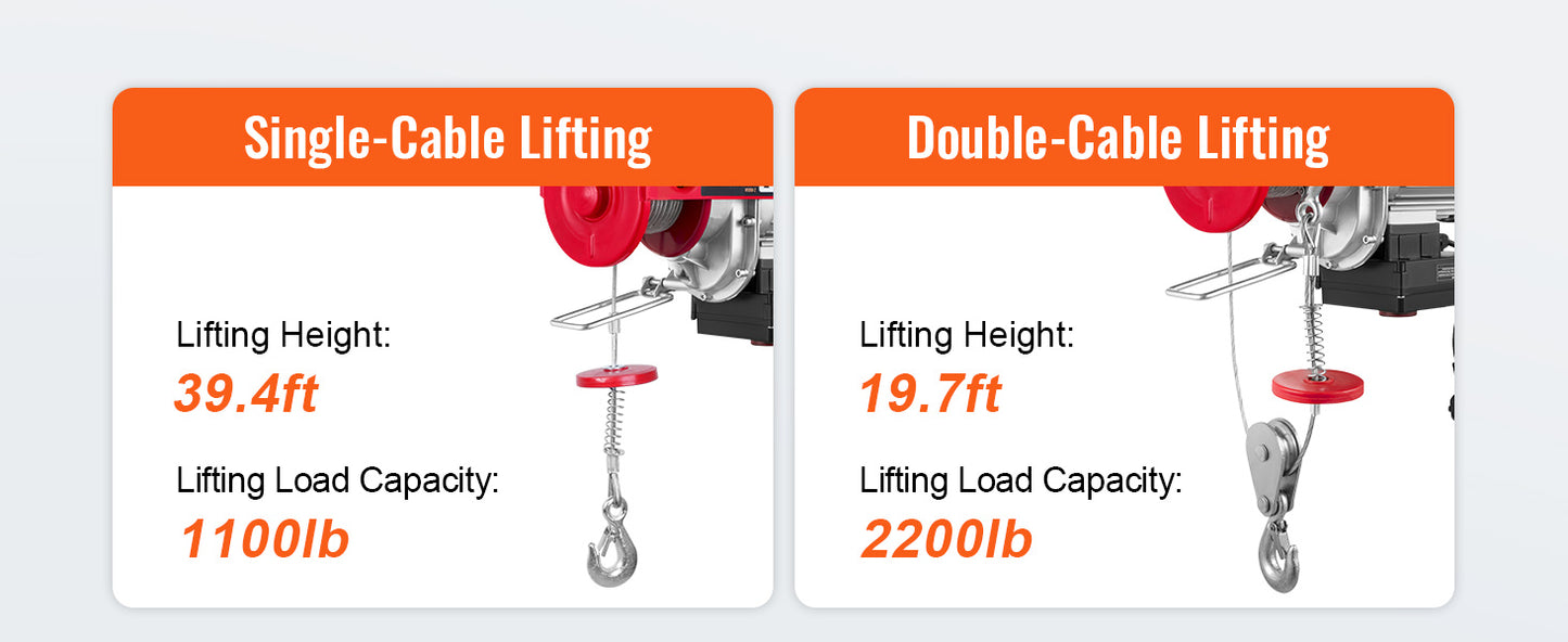 SucceBuy Electric Hoist 400-1000kg Lifting Crane With Remote Control