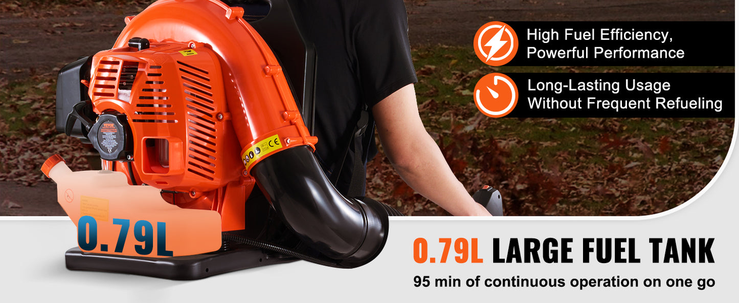 SucceBuy Backpack Gas Leaf Blower 930 CFM 184 MPH For Lawn Care