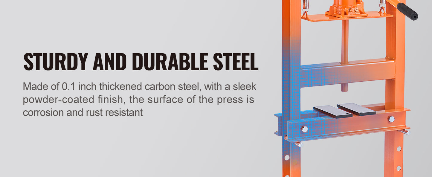 SucceBuy Hydraulic Shop Press H Frame With Press Plates