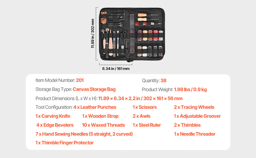 SucceBuy Leather Working Tools Kit 92 Piece Set Pro