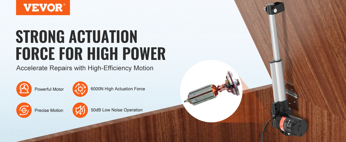SucceBuy 12V Linear Actuator, 6000N, 5mm/s, With Mounting Bracket