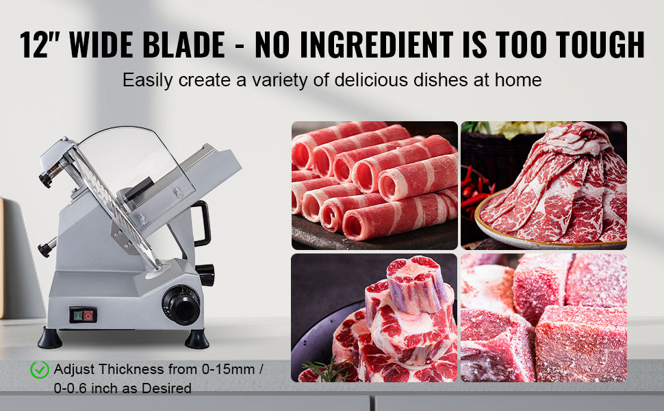 SucceBuy Commercial Meat Slicer 320W Electric Deli Slicer