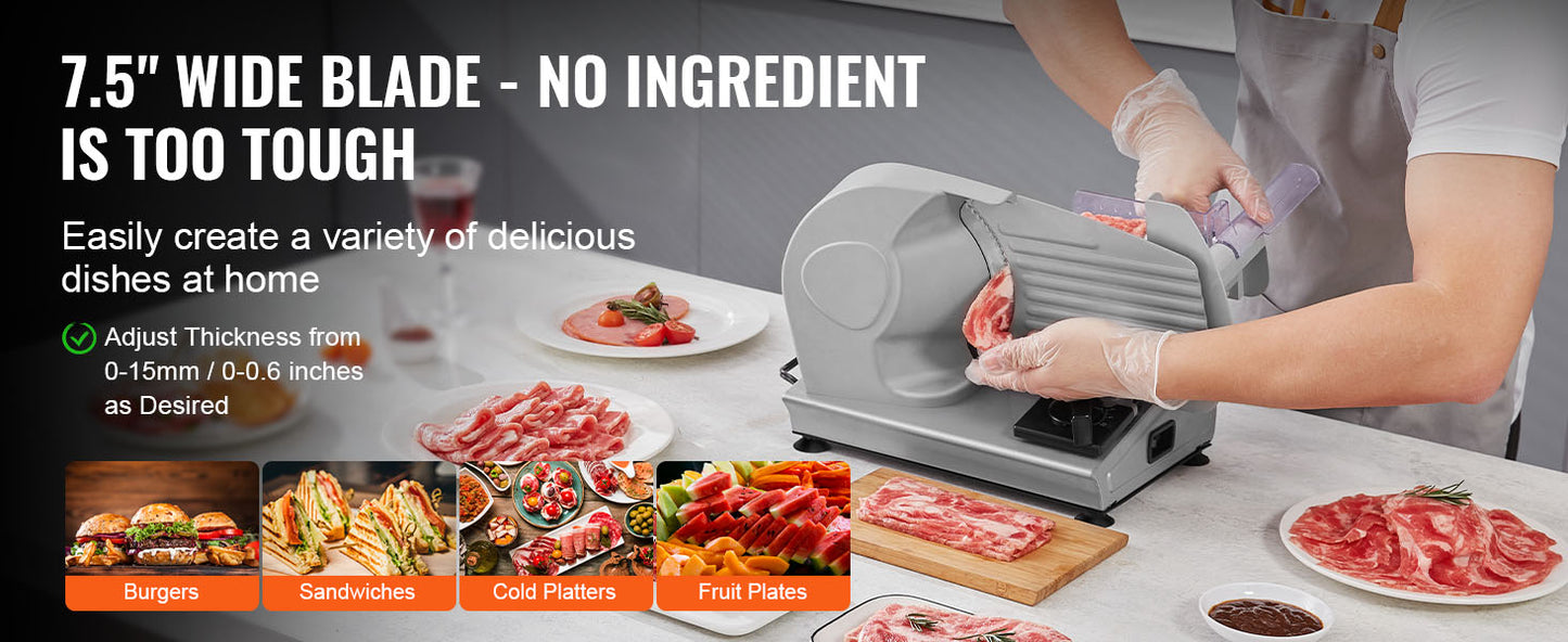 VEVOR Electric Meat Slicer Stainless Steel Blade Guard