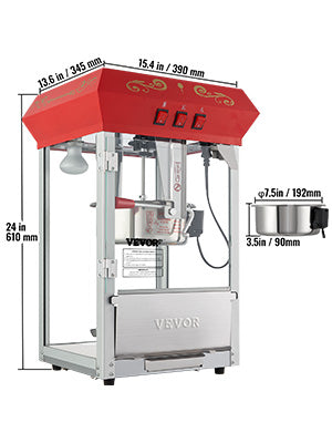 SucceBuy Electric Countertop Popcorn Maker Commercial Popper