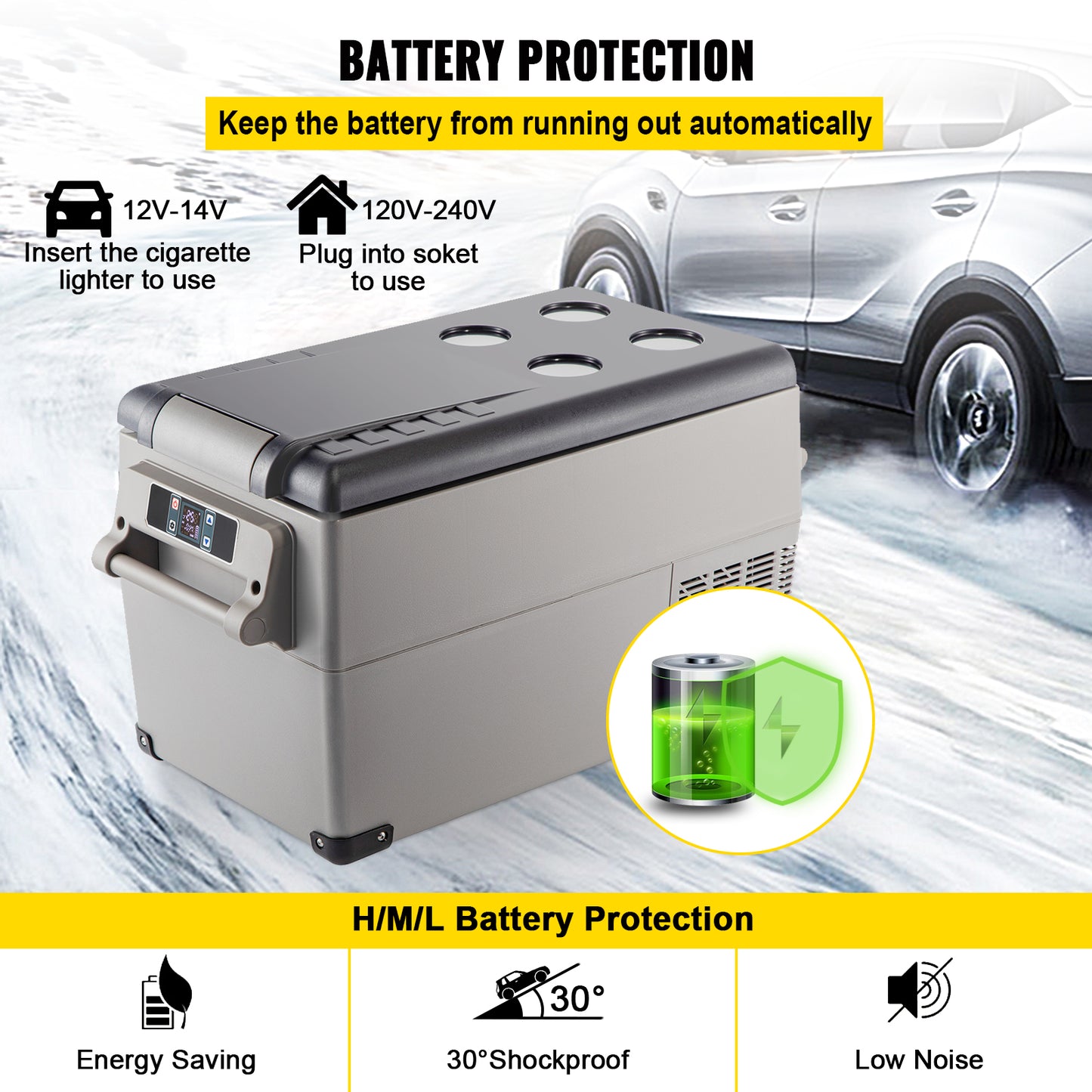 SucceBuy Portable Car Refrigerator Freezer Compressor Cooler For Camping