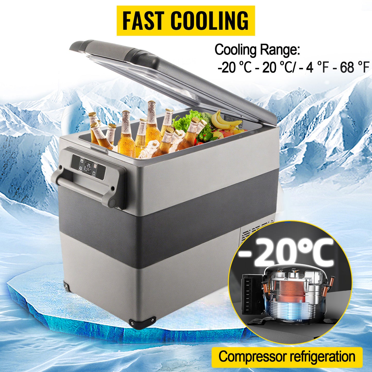 SucceBuy Portable Car Refrigerator Freezer Compressor Cooler For Camping