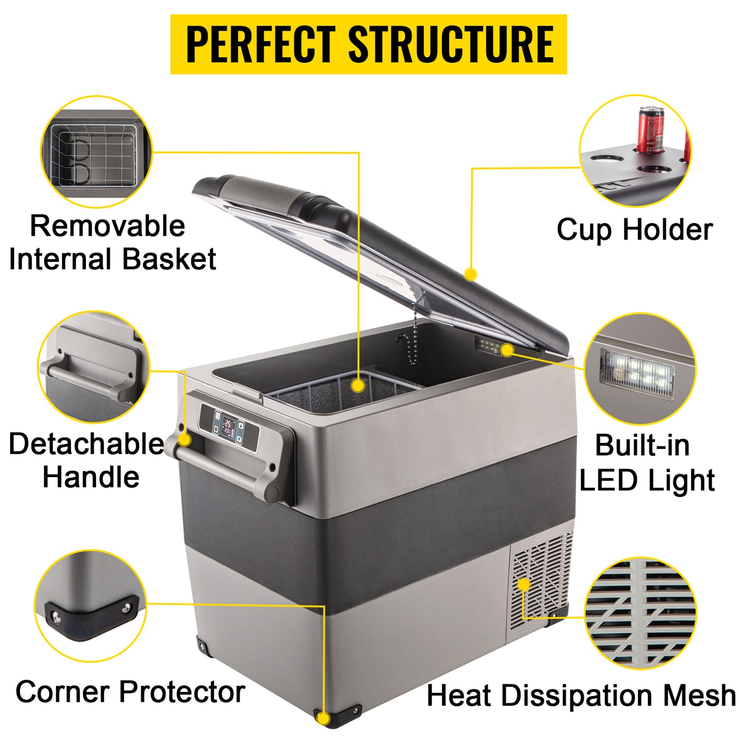 SucceBuy Portable Car Refrigerator Freezer Compressor Cooler For Camping
