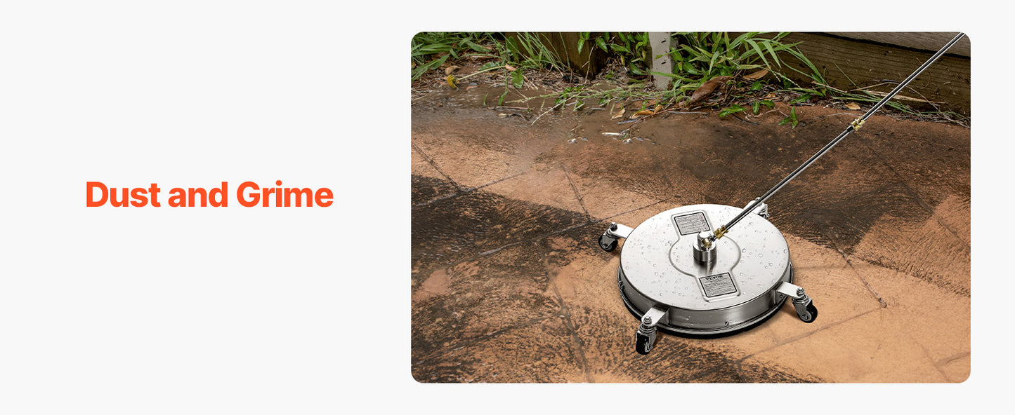 VEVOR Pressure Washer Surface Cleaner Stainless Steel With 4 Wheels