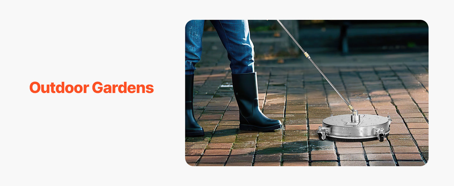 VEVOR Pressure Washer Surface Cleaner Stainless Steel With 4 Wheels