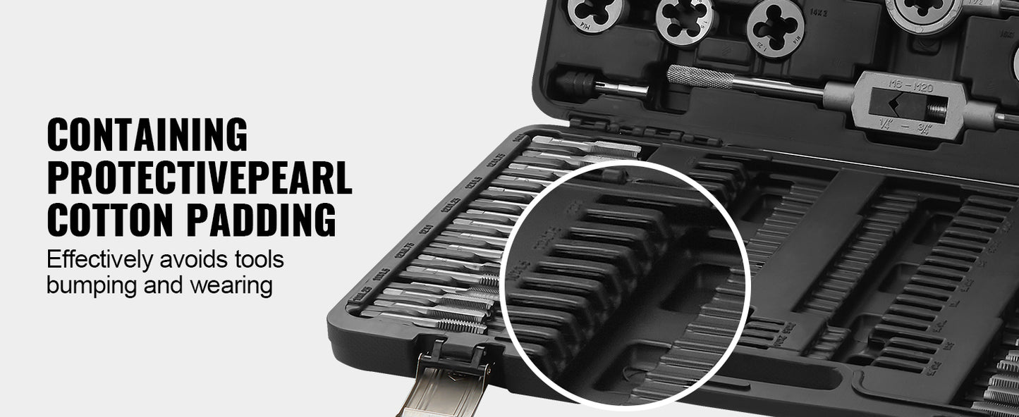 SucceBuy Tap And Die Set Threading Tool Metric SAE Bearing Steel