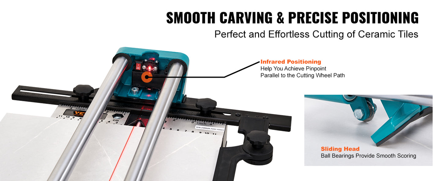 SucceBuy Manual Tile Cutter With Laser Positioning Rails