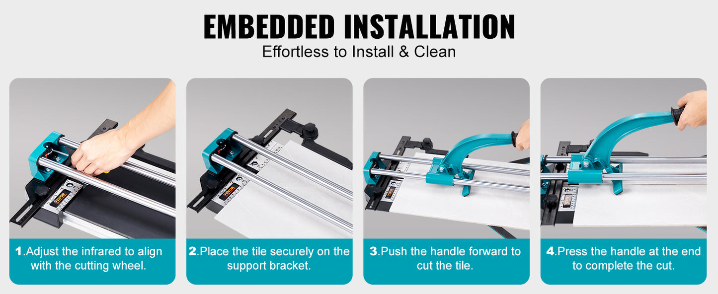 SucceBuy Manual Tile Cutter With Laser Positioning Rails