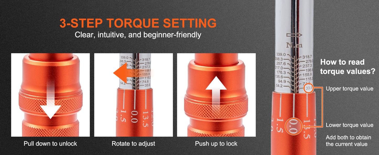 SucceBuy Mechanical Torque Wrench Set With Precision Pointer