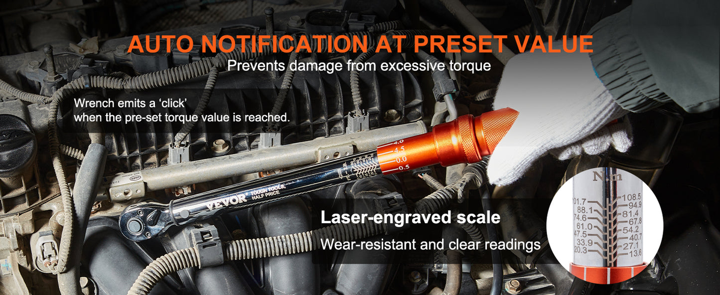 SucceBuy Mechanical Torque Wrench Set With Precision Pointer Tool