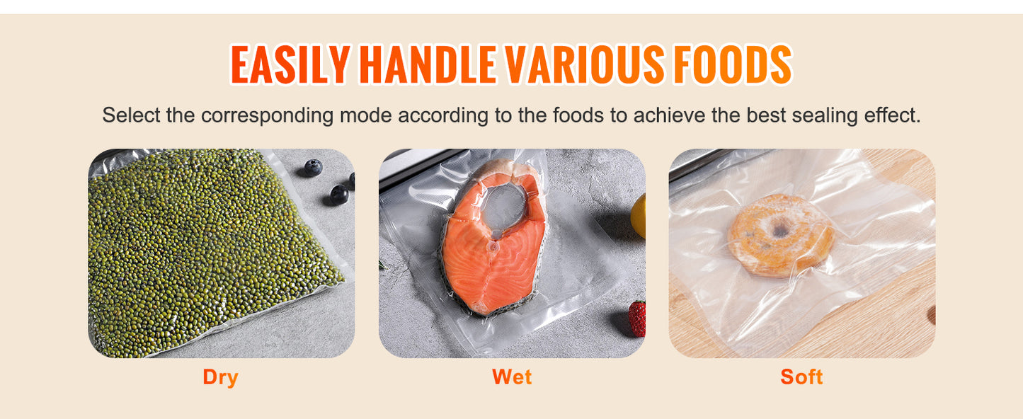 SucceBuy Vacuum Sealer Machine 130W 90KPa Food Preservation